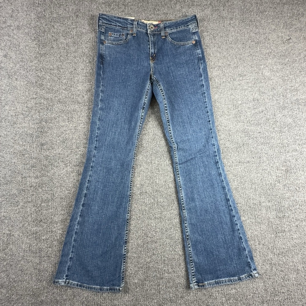 Y2K Levi's 519 Jeans Juniors 7 Medium Blue Low Rise Slim Flare Stretch Denim